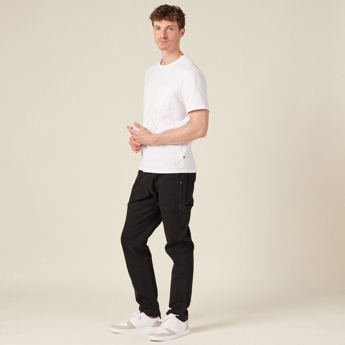 Jeans relax charpentier noir homme