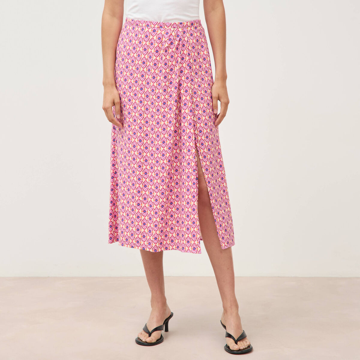 Jupe fluide multicolore femme
