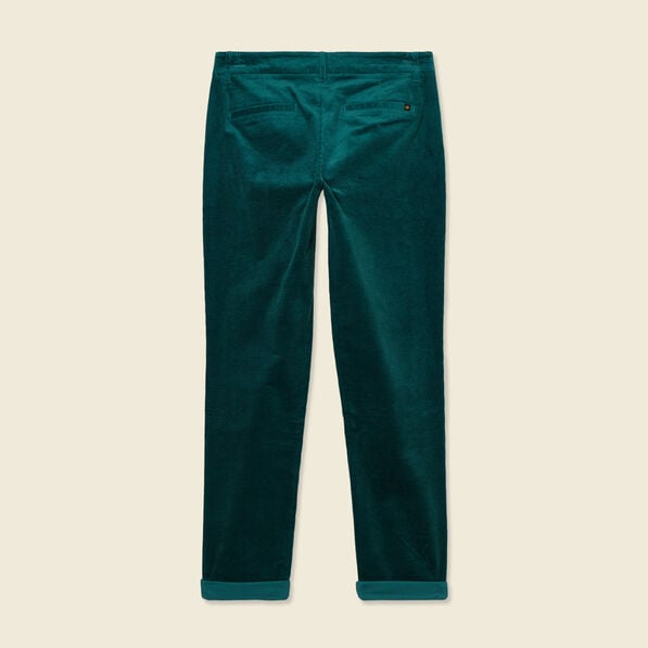 pantalon chino velours cotele vert canard femme Pantalon chino velours côtelé vert canard femme