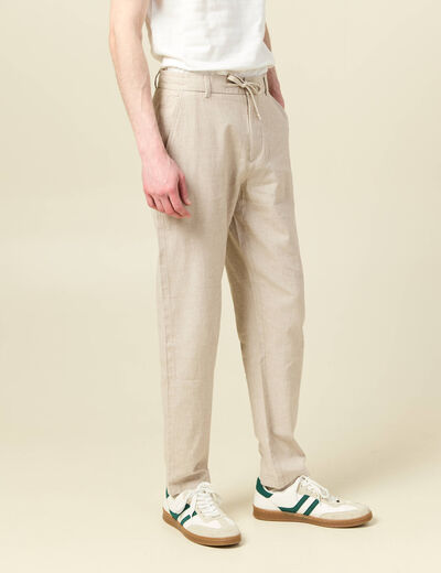 Chino coupe droite longueur 32 beige homme