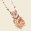 Collier perles et chaînettes multicolore femme