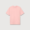T-shirt ample en coton manches courtes rose poudr&eacute;e homme