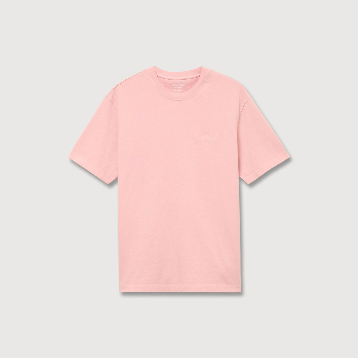 T-shirt ample en coton manches courtes rose poudr&eacute;e homme