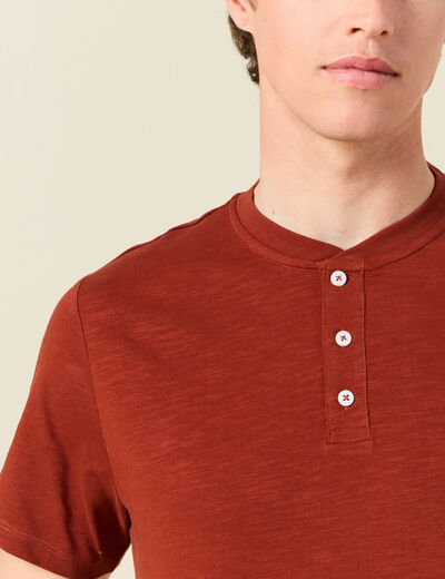 T-shirt éco-responsable marron cognac homme