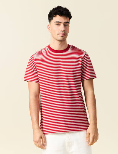 T-shirt manches courtes rouge foncé homme