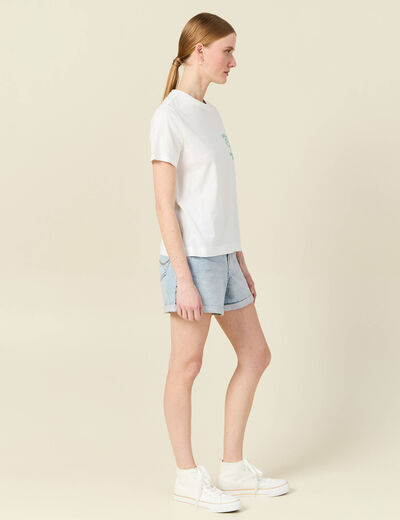 T-shirt éco-responsable ecru femme