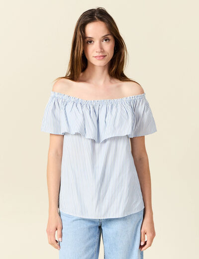 Blouse manches courtes ecru femme
