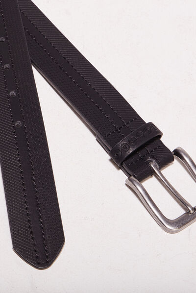 Ceinture embossée noir homme