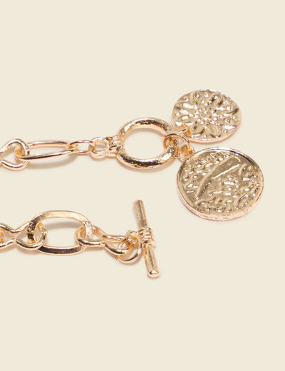Bracelet avec cha&icirc;ne couleur or femme