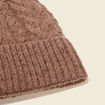 Bonnet tricoté à torsades marron foncé homme
