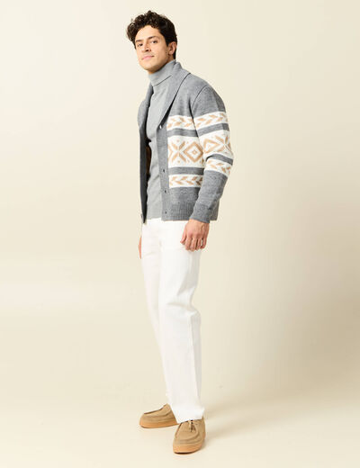 Gilet manches longues ecru homme
