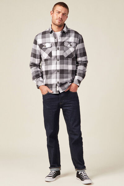 Surchemise manches longues gris homme