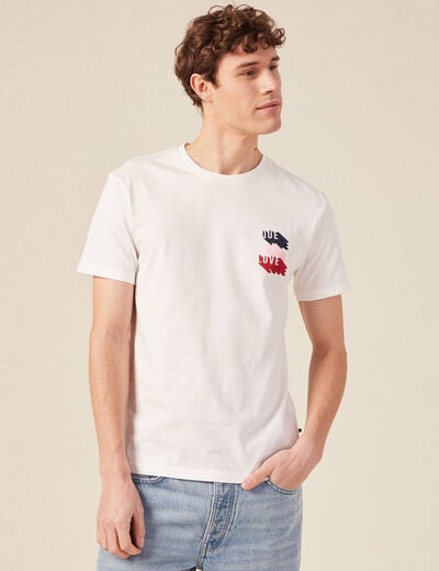 T-shirt manches courtes ecru homme