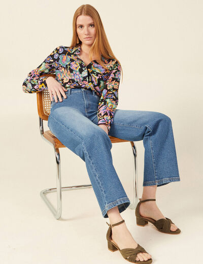 Chemise manches longues multicolore femme