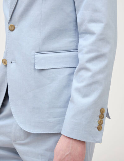 Blazer manches longues col classique bleu gris homme