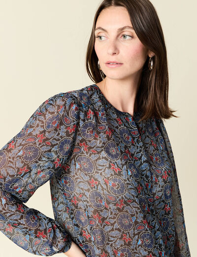 Chemise manches longues noir femme