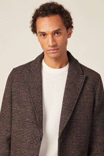 Manteau avec capuche amovible noir homme