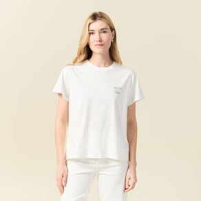 T-shirt manches courtes ecru femme