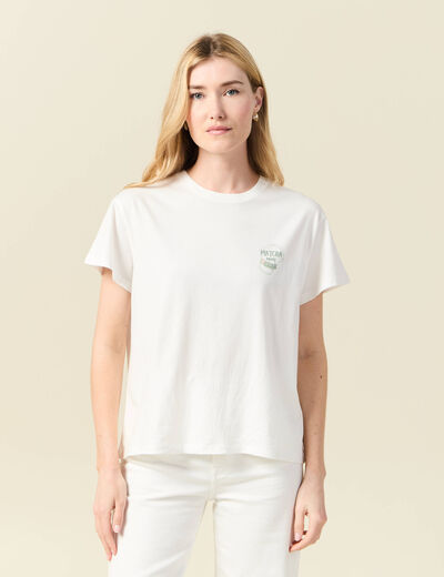 T-shirt manches courtes ecru femme