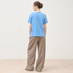 T-shirt droit col rond manches courtes bleu clair femme
