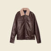 Blouson droit col aviateur marron homme