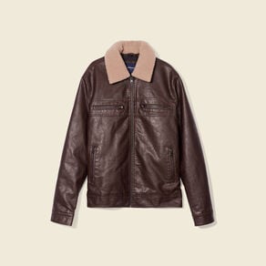 blouson droit col aviateur marron homme Blouson droit col aviateur marron homme