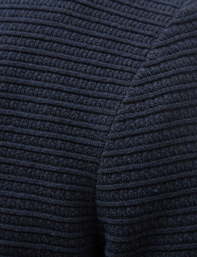 Pull col rond manches longues bleu marine homme