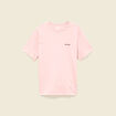 T-shirt col rond manches courtes brod&eacute; rose pastel homme