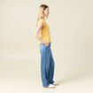 T-shirt manches courtes jaune moutarde femme