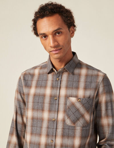 Chemise manches longues ecru homme
