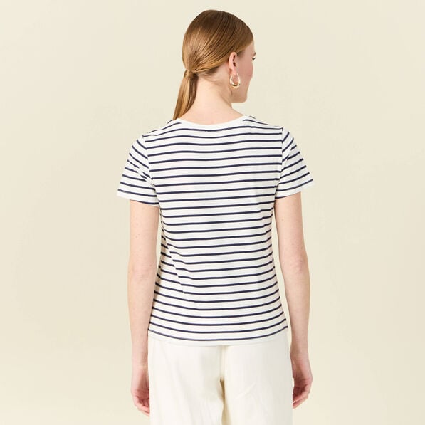 t shirt manches courtes ecru femme T-shirt manches courtes ecru femme