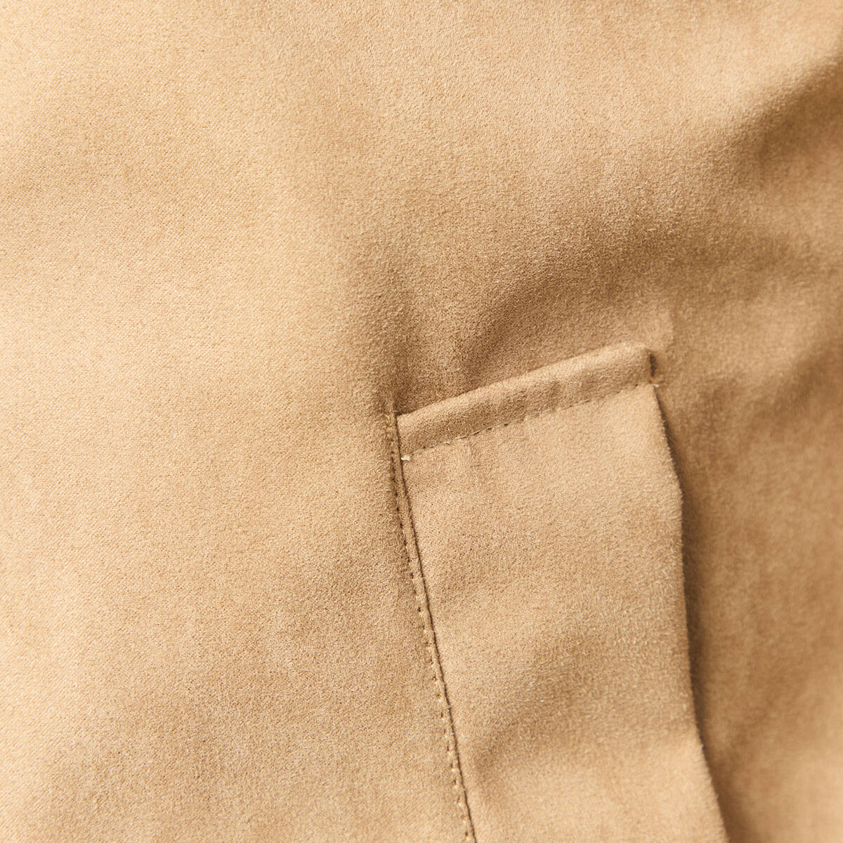 Blouson droit court &agrave; col classique marron homme