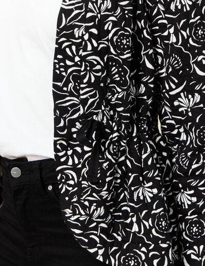 Gilet manches longues noué noir femme