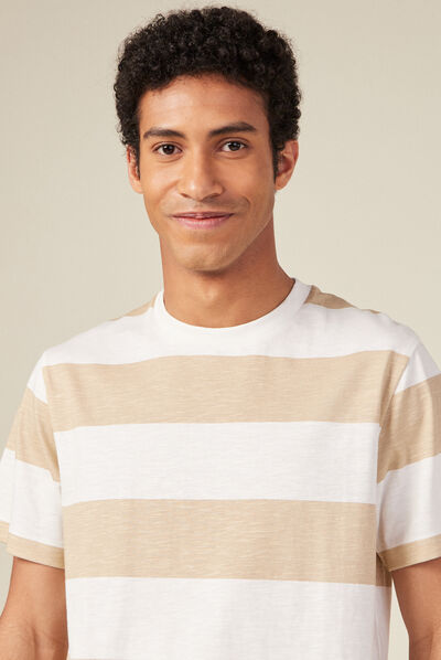 T-shirt manches courtes ecru homme