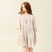 Robe évasée manches 3/4 blanc femme