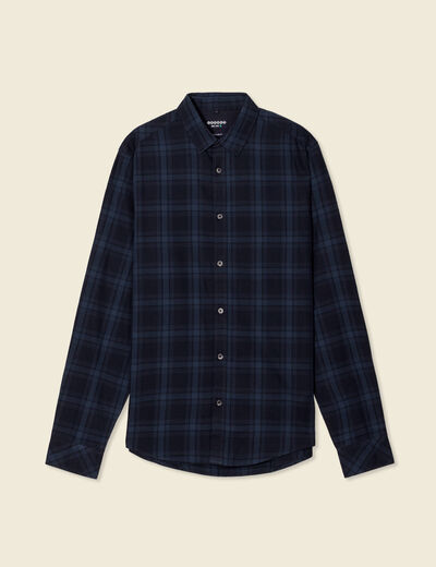 Chemise manches longues bleu marine homme