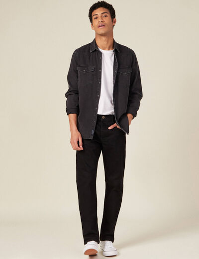 Jeans straight éco-responsable denim noir homme
