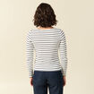 T-shirt ray&eacute; ajust&eacute; manches longues bleu femme