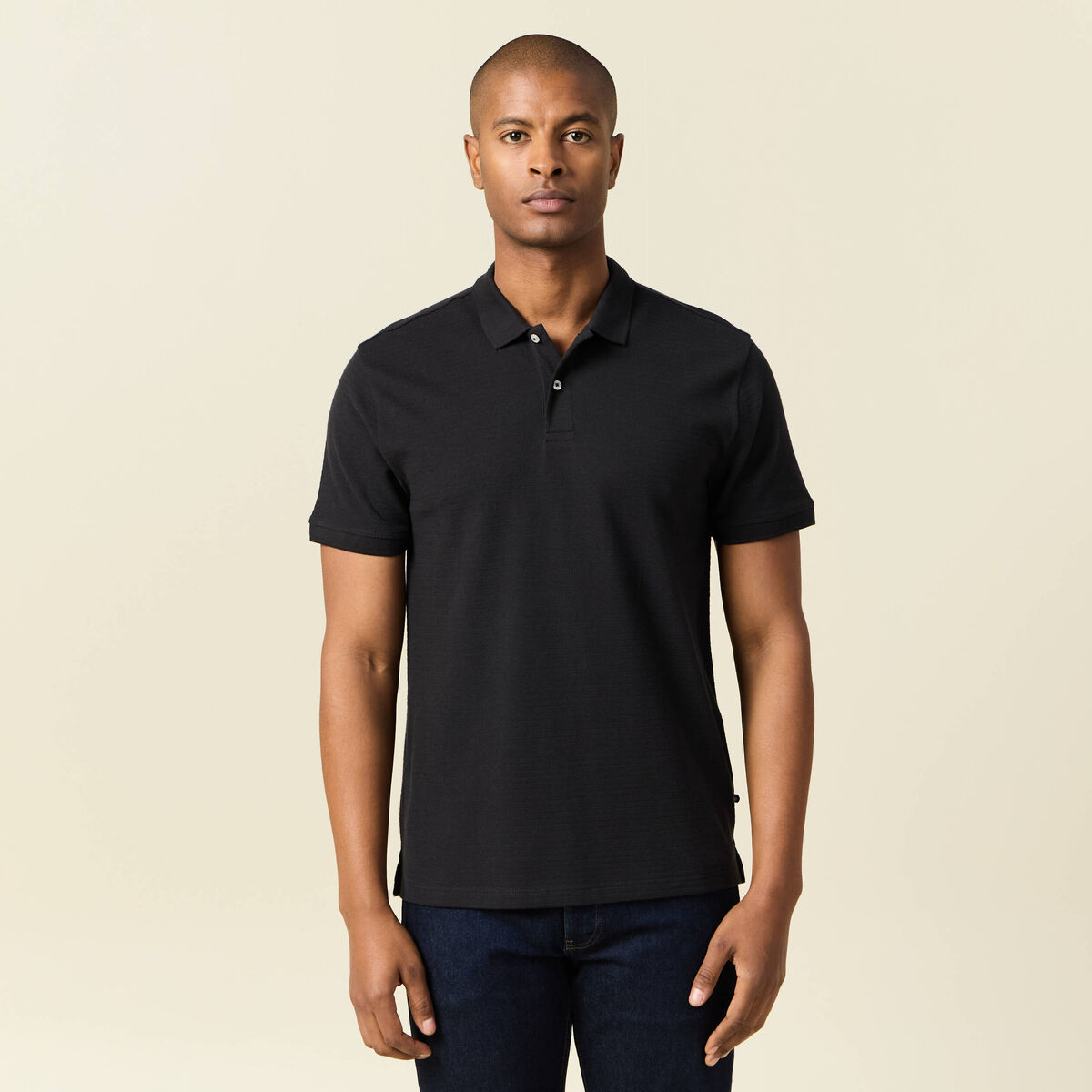 Polo éco-responsable noir homme