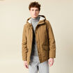Parka droite mi-longue &agrave; capuche beige homme