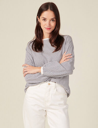 T-shirt manches longues ecru femme