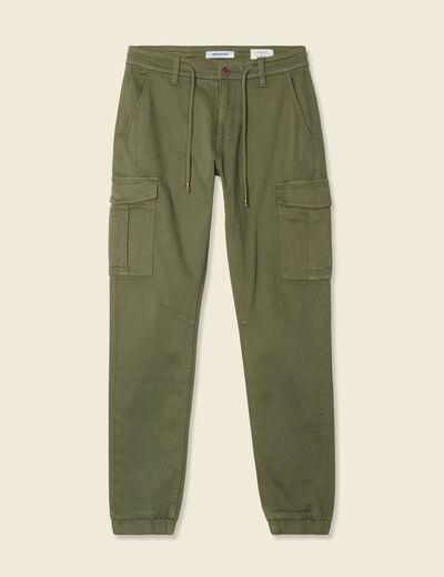 Pantalon cargo battle 7/8ème vert kaki femme