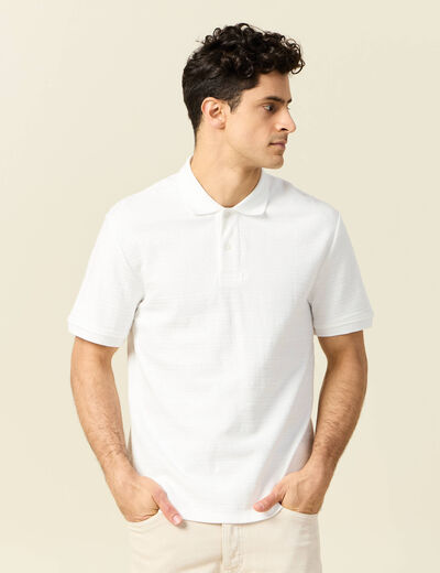 Polo manches courtes ecru homme