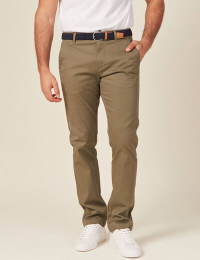 Pantalon chino straight vert kaki homme