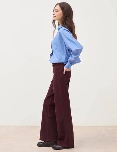Jeans flare taille standard bordeaux femme