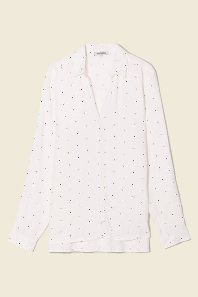 Chemise manches longues ecru femme