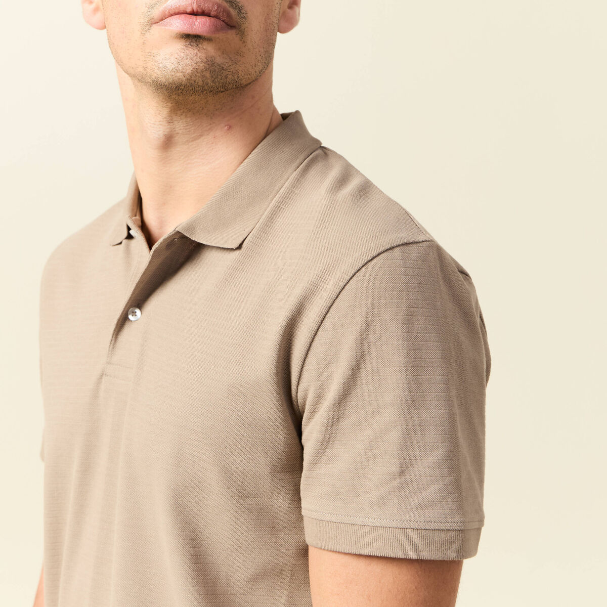 Polo éco-responsable taupe homme