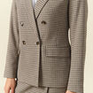 Blazer manches longues col tailleur noir femme