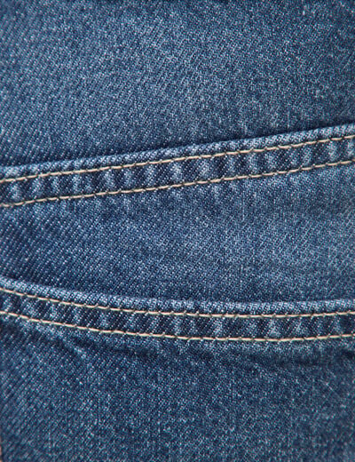 Jeans barrel 7/8&egrave;me taille standard denim brut clean femme