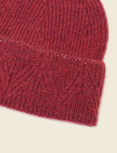 Bonnet fabriqué en France rouge foncé femme
